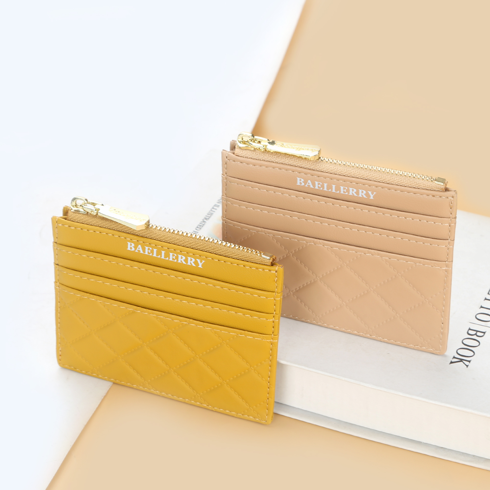 Womens Small Slim Credit Card Holder Mini Front Pocket Wallet Zipper Coin Purse