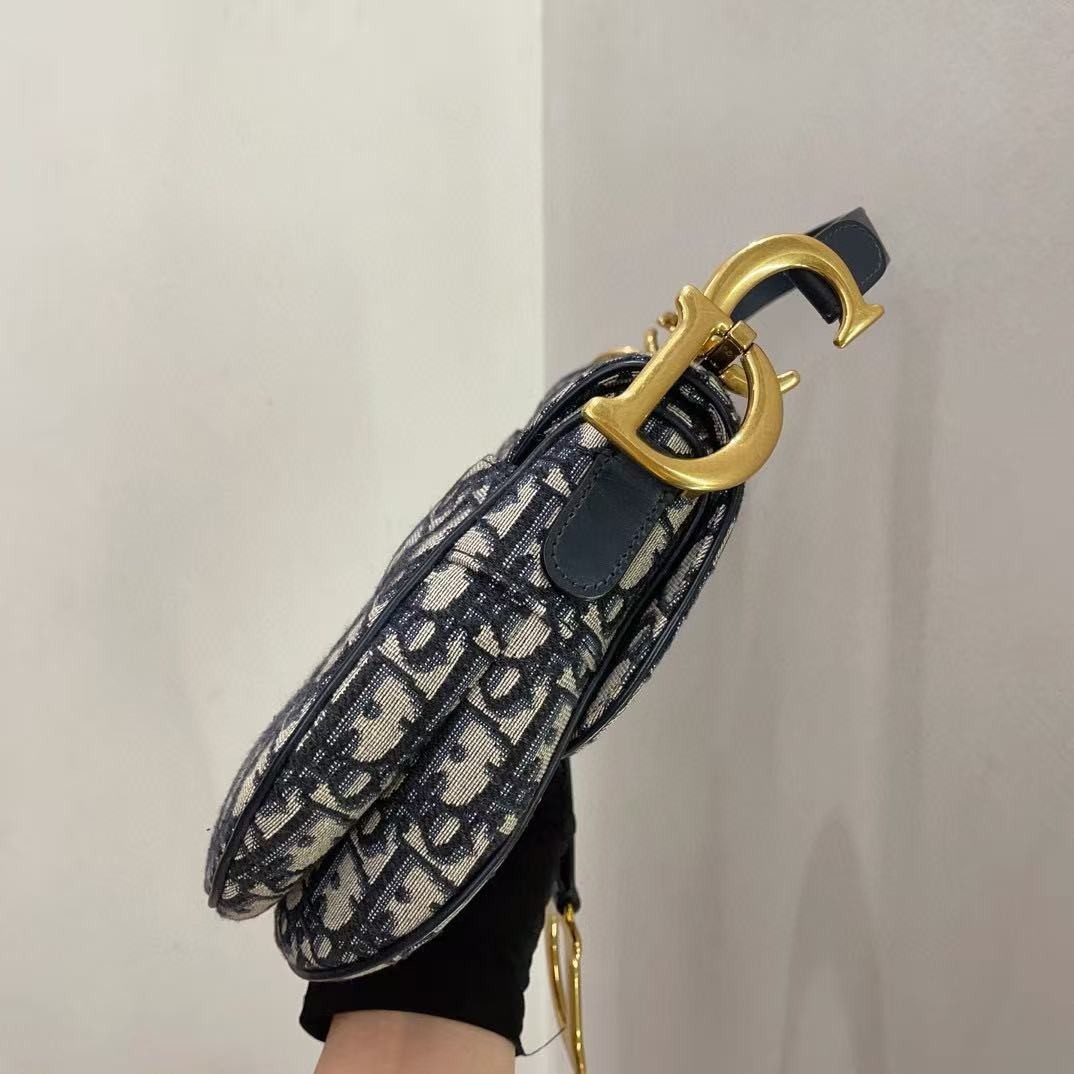 Dior Saddle Medium Oblique Canvas Gold HW CD Clasp Bag