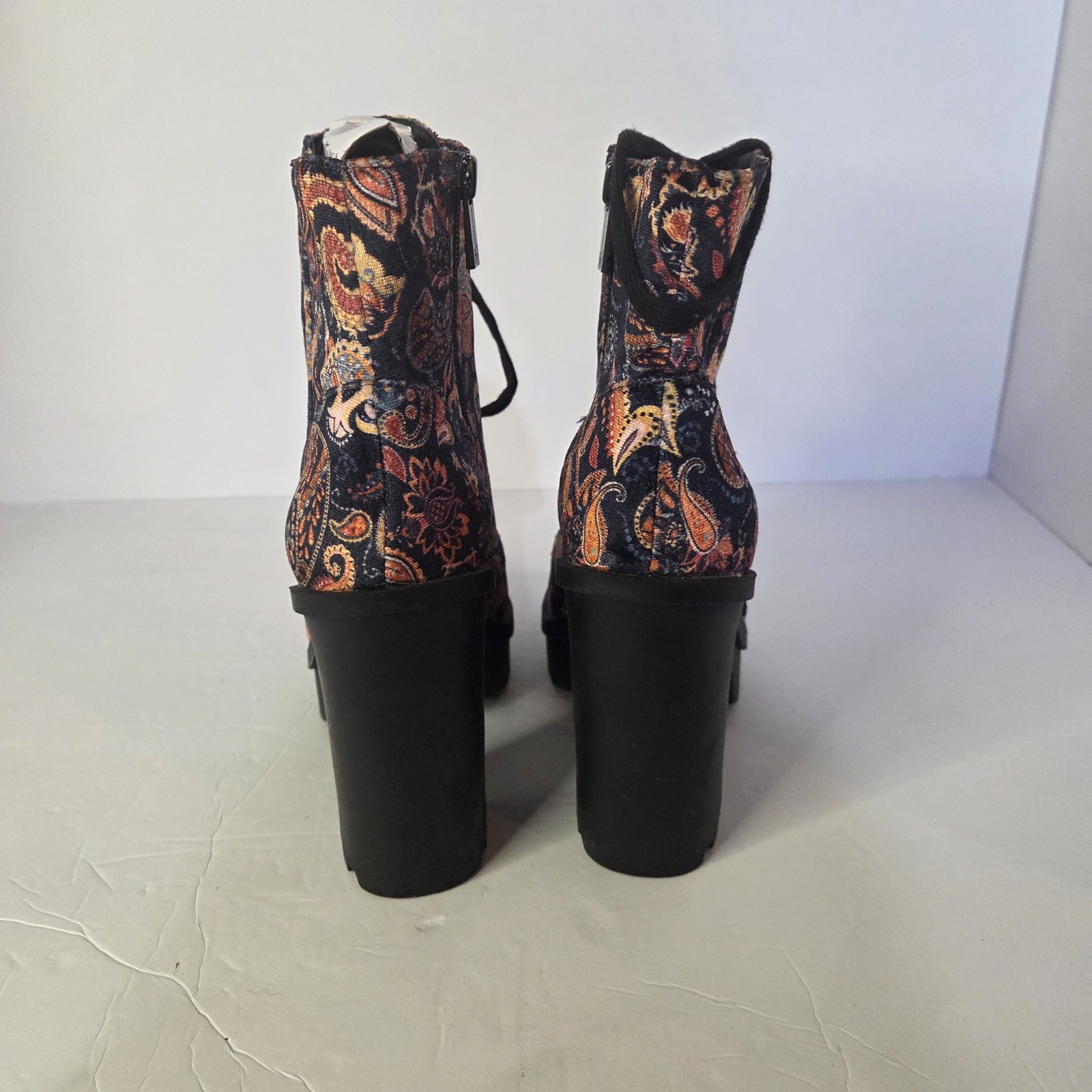 Jessica Simpson Lizzah Paisley Open Toed High Women’s High Heel Boot Size 7.5