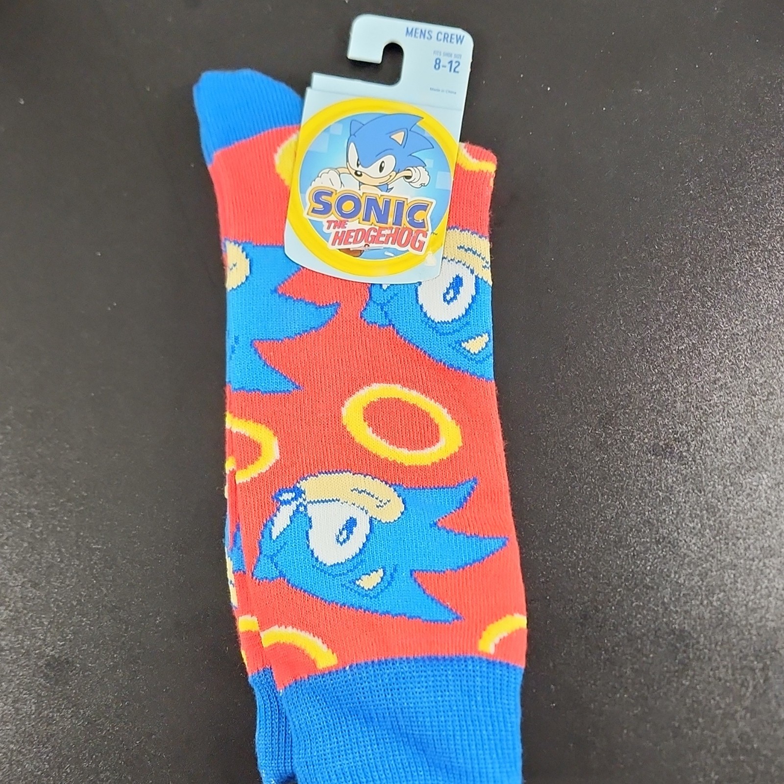 Bioworld Sonic the Hedgehog Graphic Print Crew Socks Multicolor Men 8-12 1pr