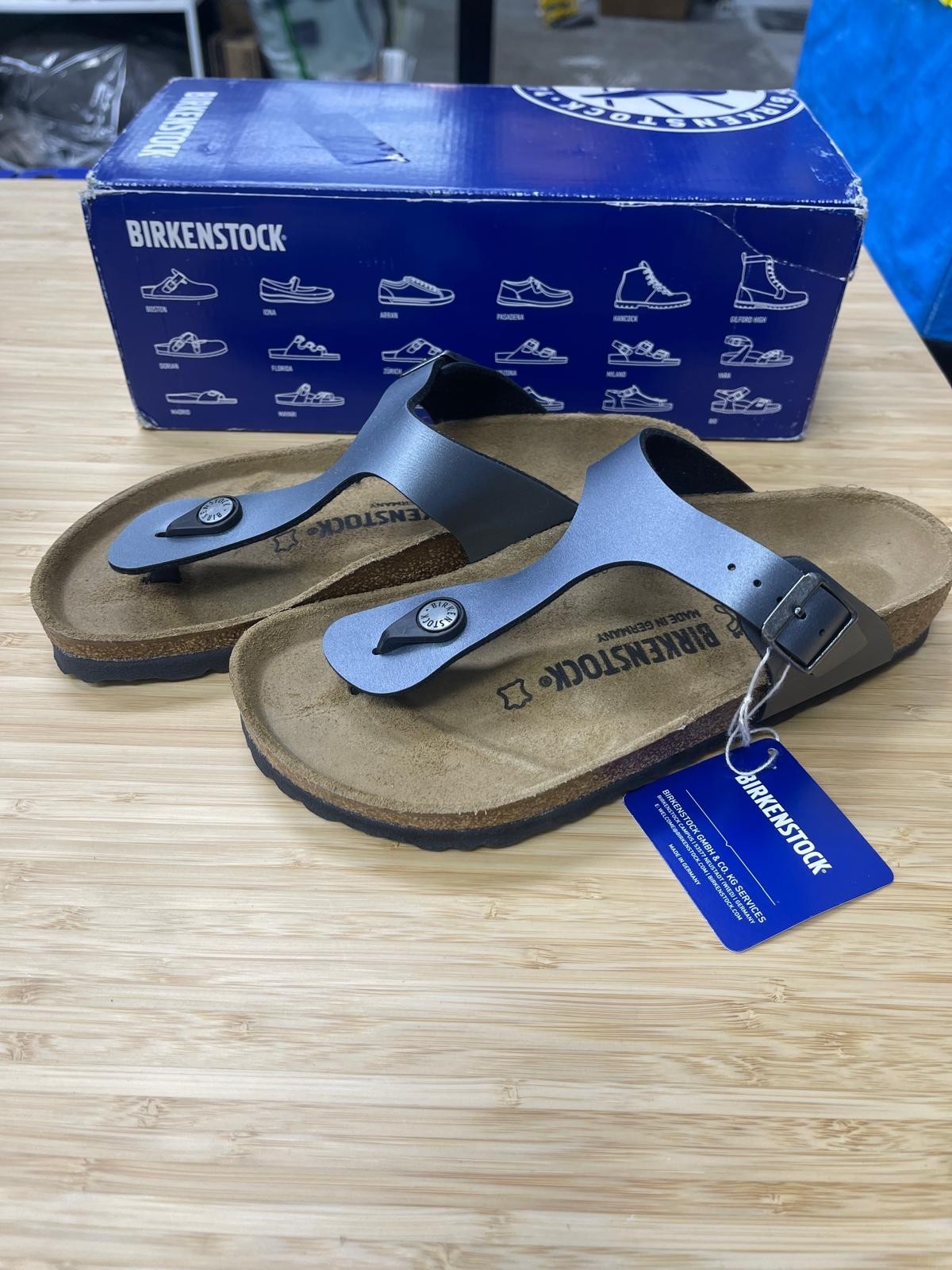 Birkenstock Unisex Gizeh Onyx Birko Flor Regular Fit, Size EU37/ US W6-M4