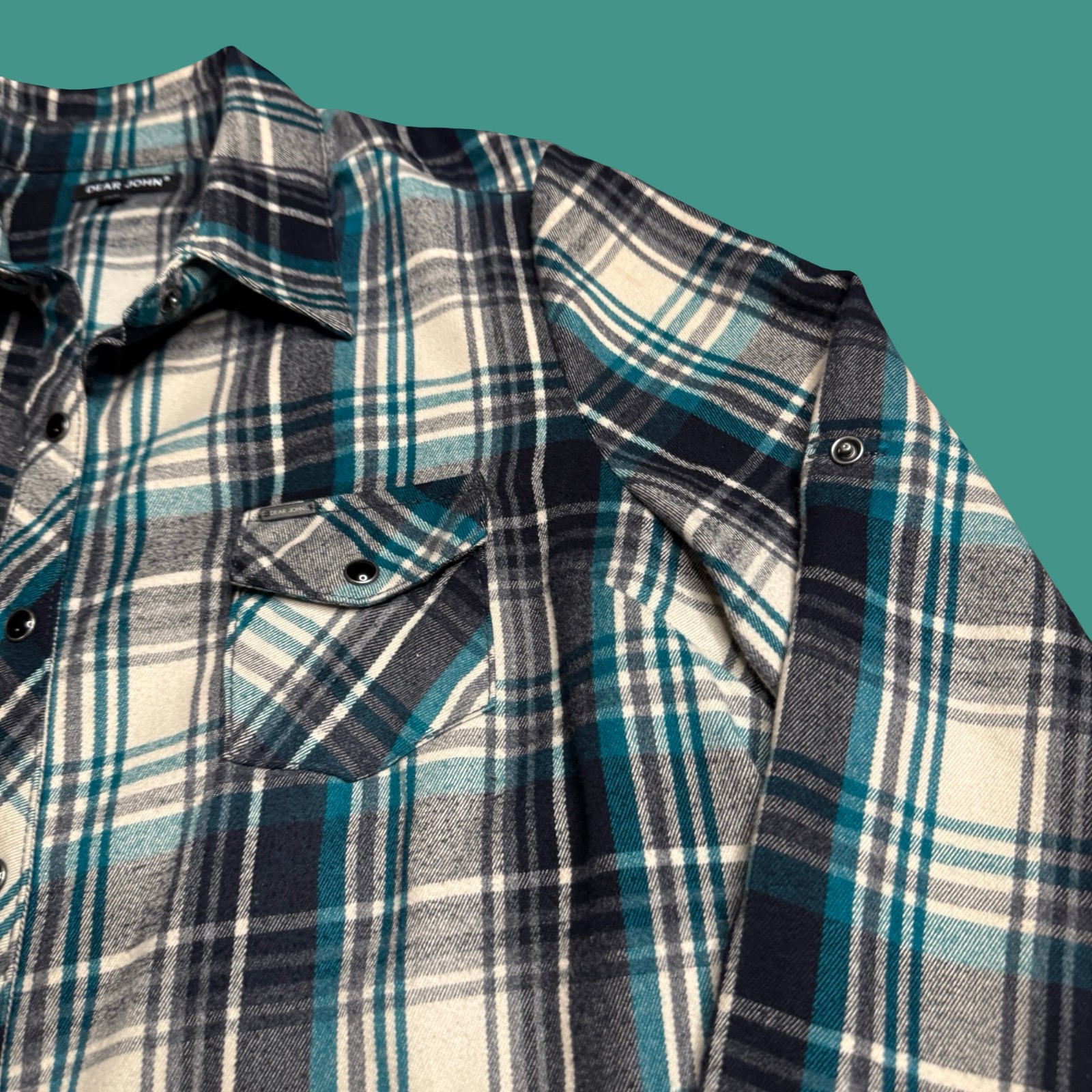 Dear John Womens Flannel Shirt Medium Plaid Pearl Snap Western Anthropologie