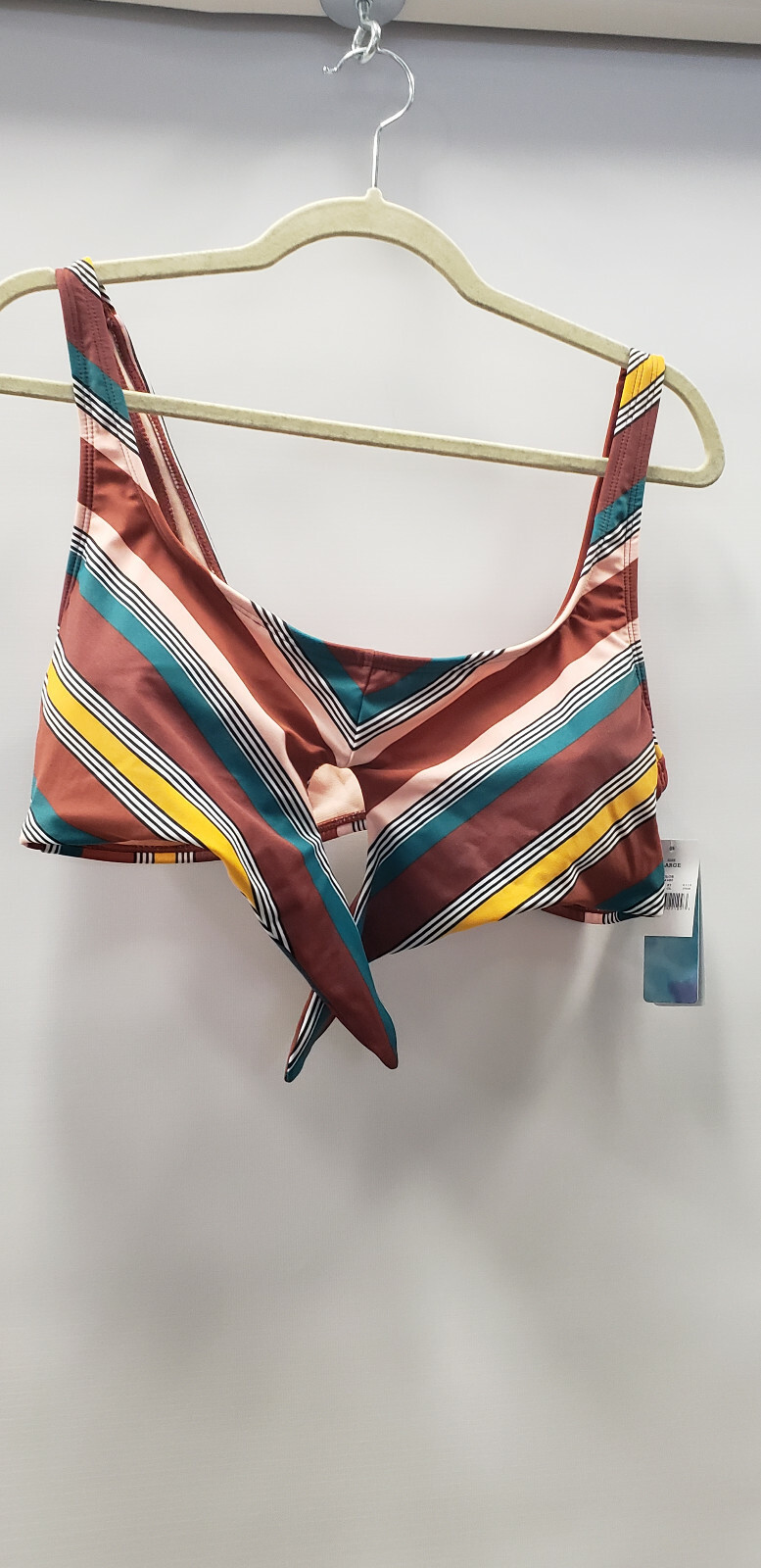 Beach Betty By Miracle Brands Womens swim Bikini Top Multicolor Strips size S