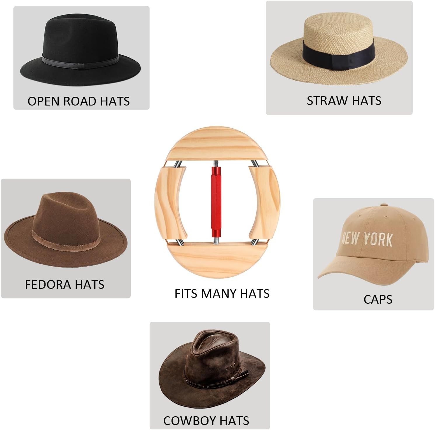 Hat Stretcher for Fitted Cowboy Hats Stretchers for Men 4 Way Expander Exten…