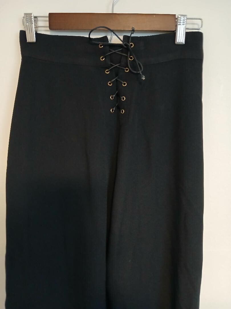 A*B*S SAILOR PANTS LADIES BLACK ACETATE AND RAYON