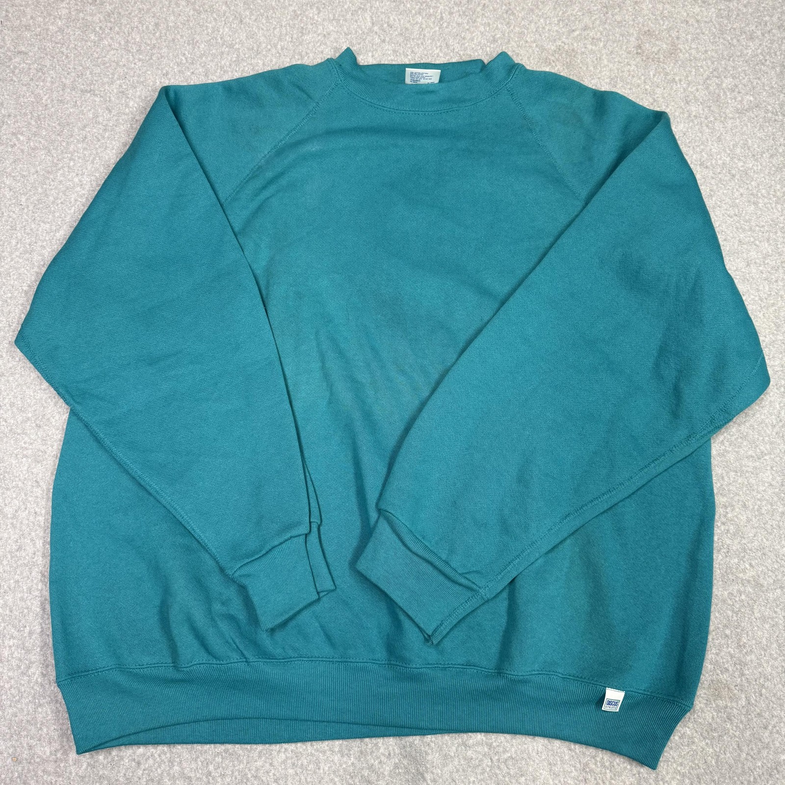 Vintage Discus Athletic Sweatshirt Mens 2XL Teal Crewneck Fleece Made USA 90s