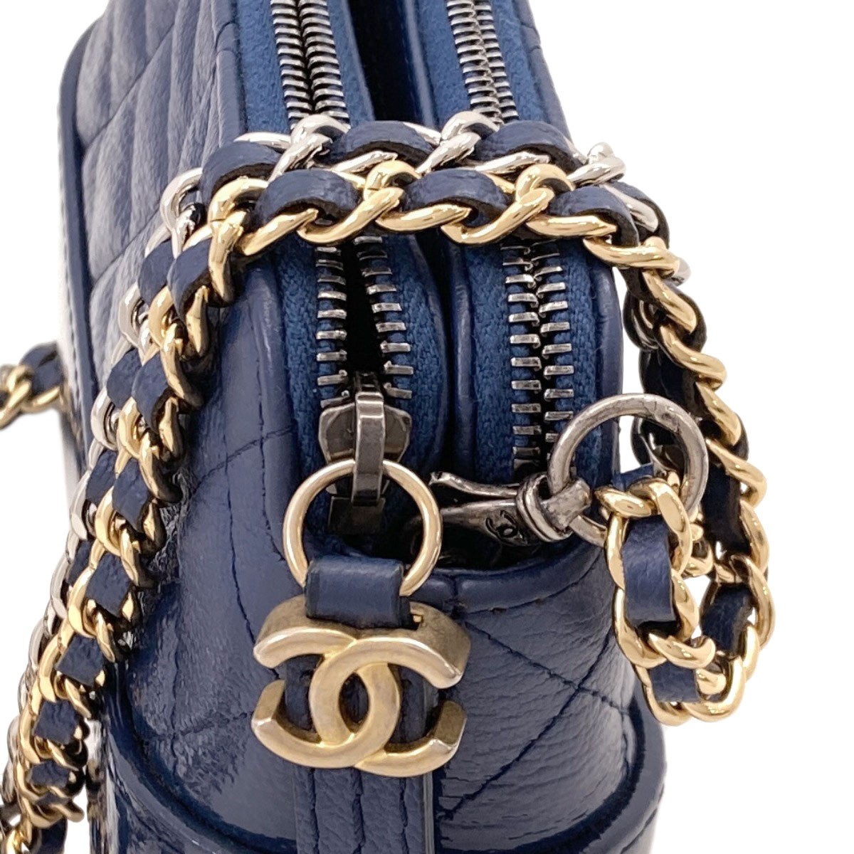 CHANEL Gabrielle de Chanel Gold Hardware Silver Hardware Shoulder Bag Calf …