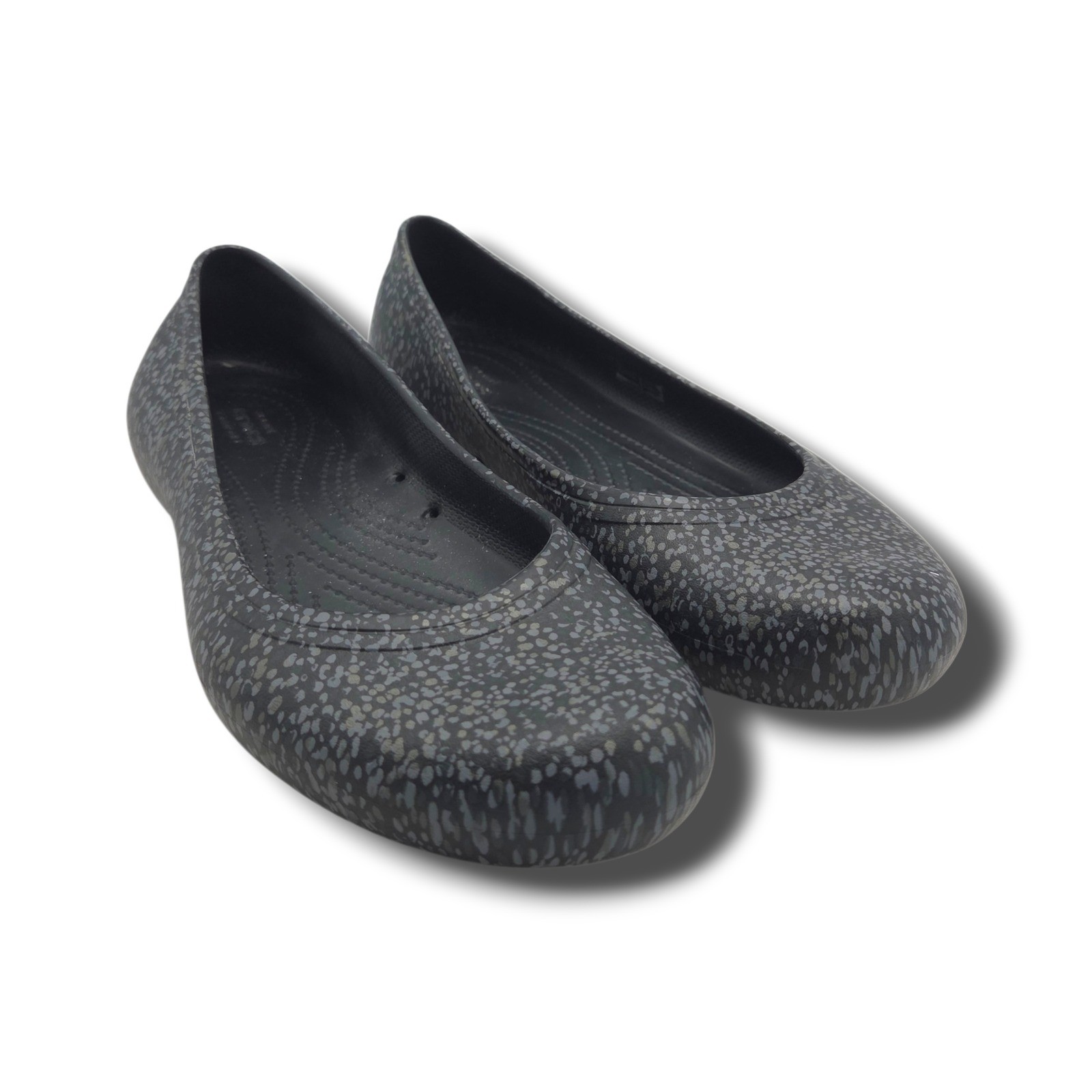 Crocs at Work Flats Womens 11 Black Dots Slip Resistant