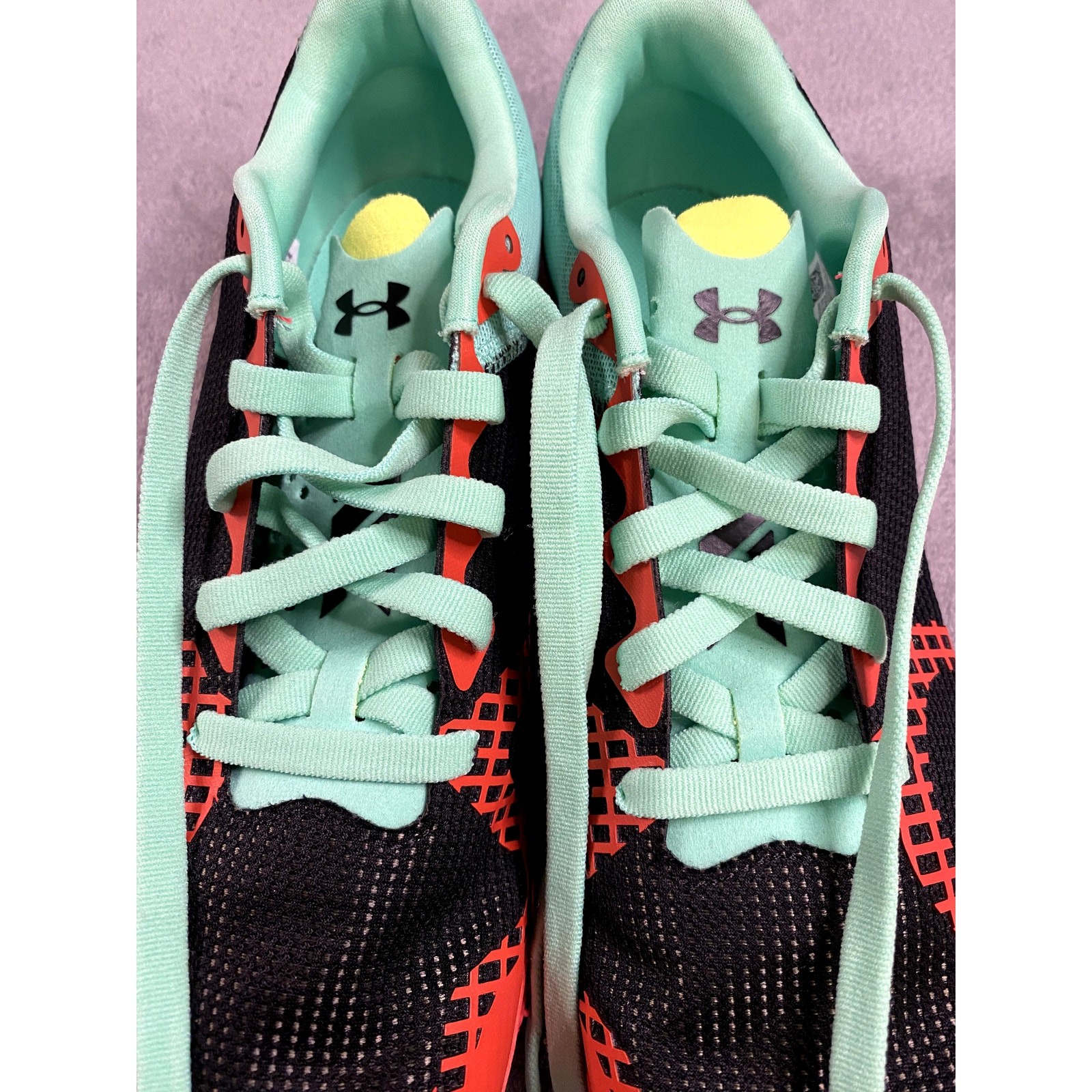 Under Armour XC Racing Track Spikes Unisex Size M9 / W10.5 Black Mint Neon Red