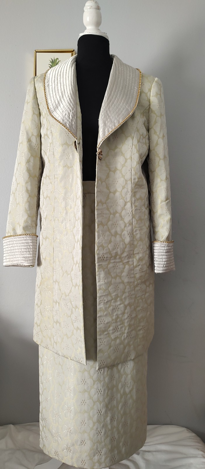 Vintage Suit Grace Ephesians 2:5 Women 2 Pieces 12 Embellished Trim Read Desc