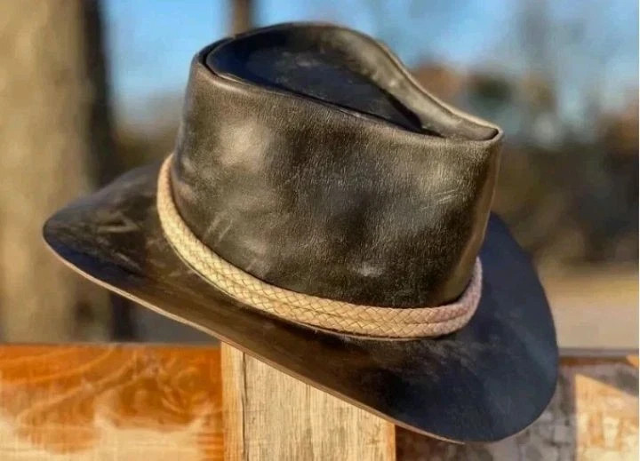 Premium Handmade Arthur Morgan Genuine Cowhide Leather Hat (No any import fess)