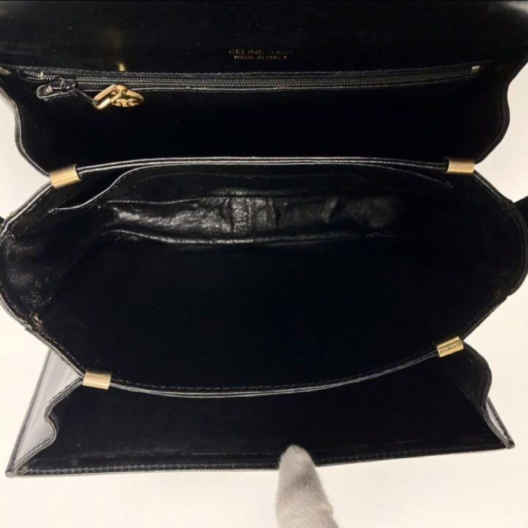 Vintage Celine Shoulder Bag with Horse-Drawn Carriage Hardware Leather Used JP