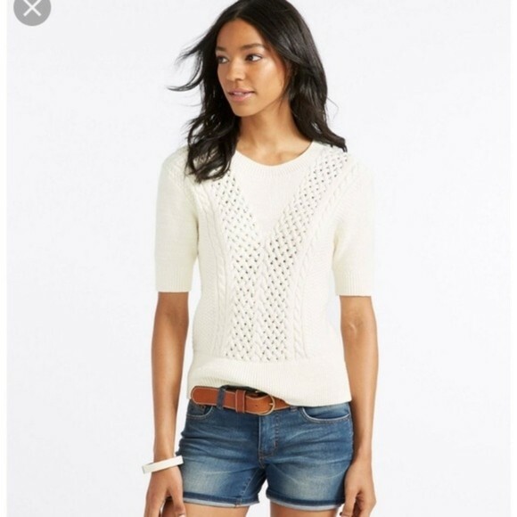 NWT LL Bean Signature Short Sleeve Fisherman Sweater s xxs fits big retails $178