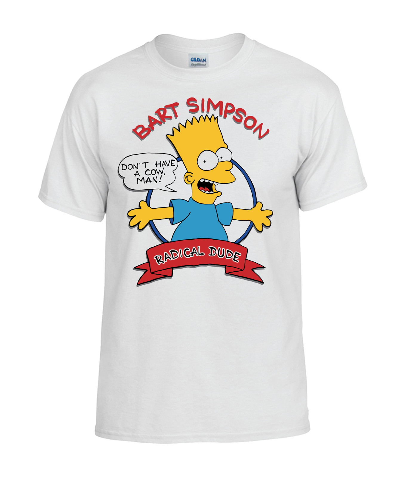 Bart Simpson Radical Dude Don’t Have a Cow T-Shirt 90 style recreated