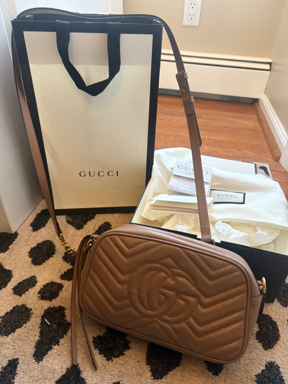 Gucci GG Marmont Crossbody Small Dusty Pink Leather