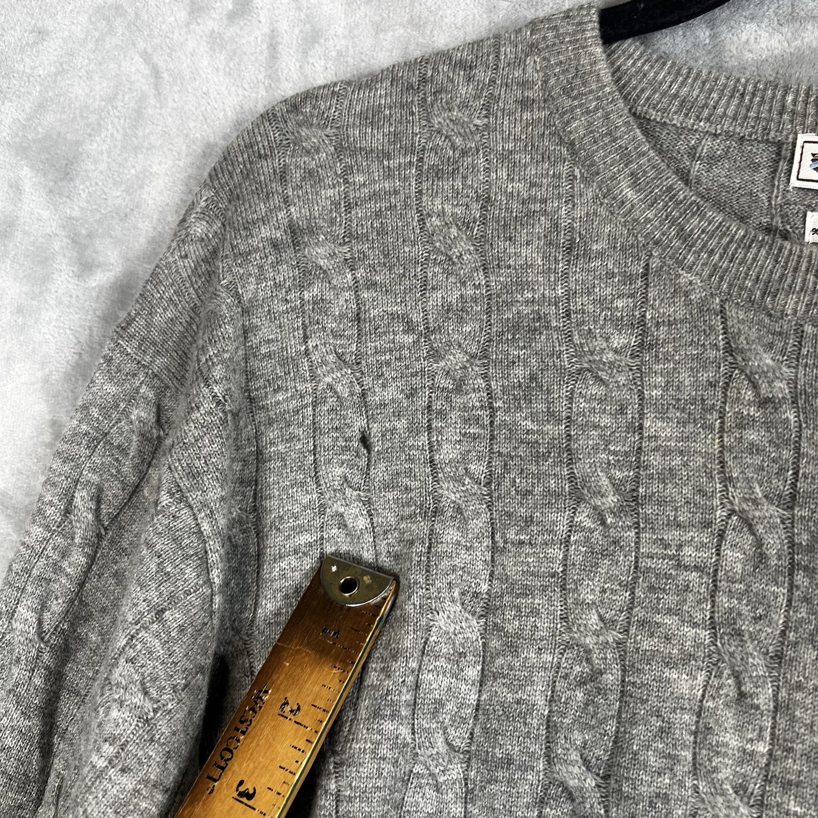 Peter Miller Sweater Luxe Blend 90% Wool 10% Cashmere XL Crewneck Cable Knit
