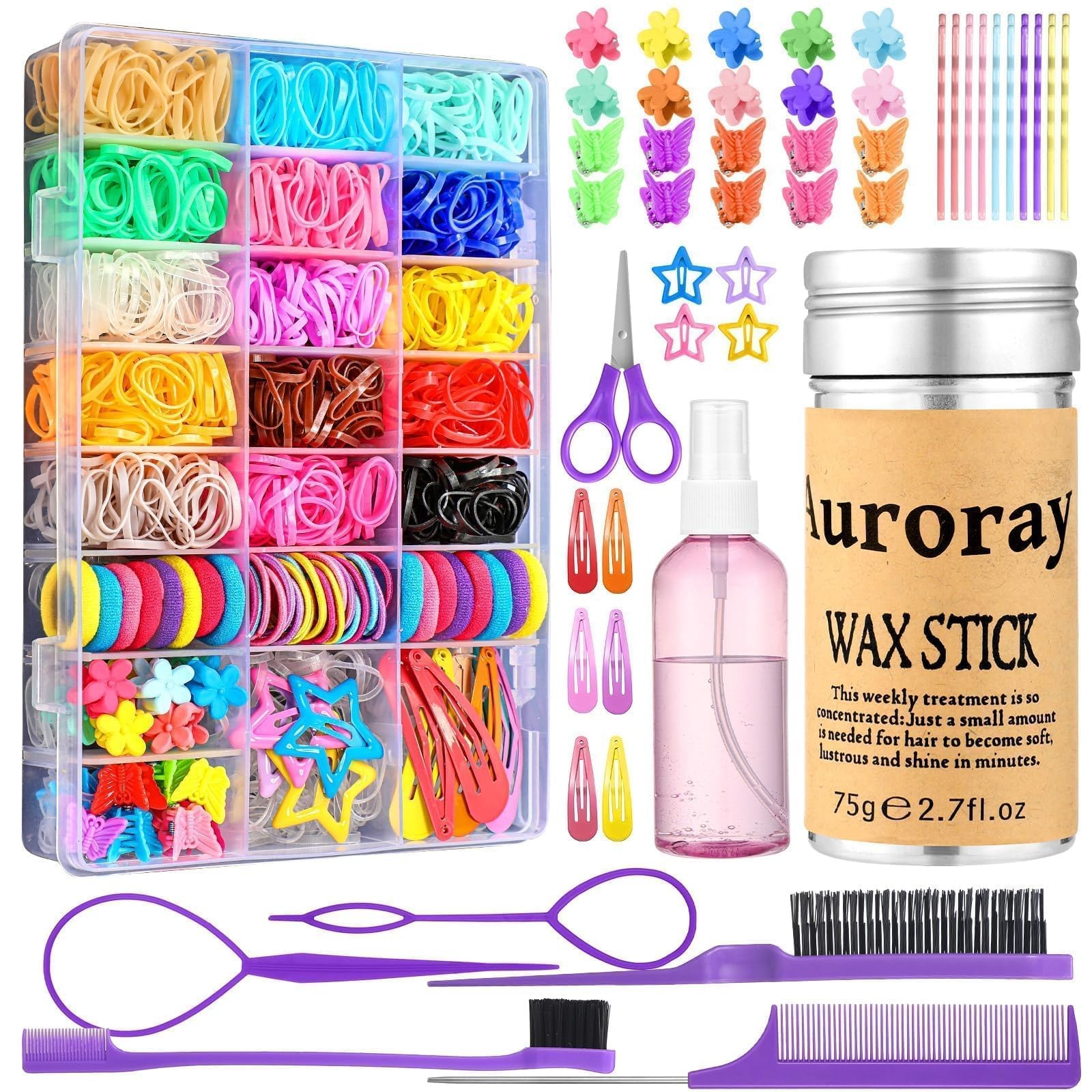 Hair Accessories for Girls, 1698 Pcs Rubber Bands with Multicolor 1