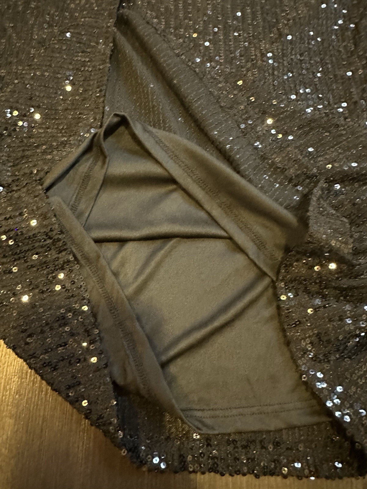 Fashion nova by Love J. Shimmering black sequin bodycon dress