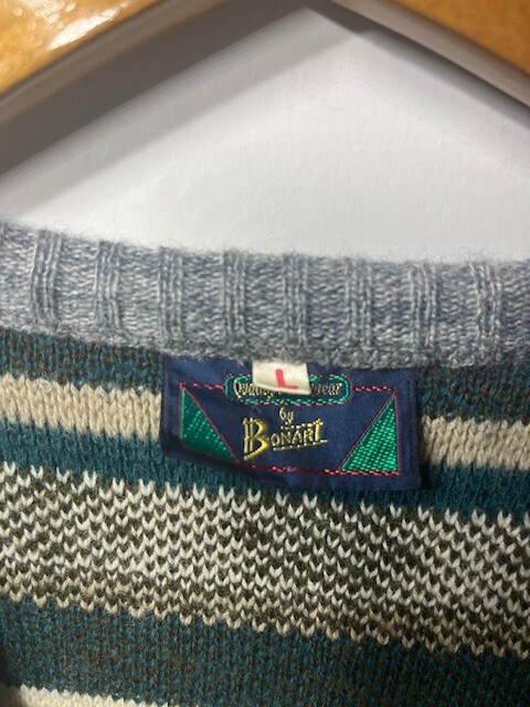 Men’s Quality Menswear by Bonart Colorful Geometric Sweater Sz L