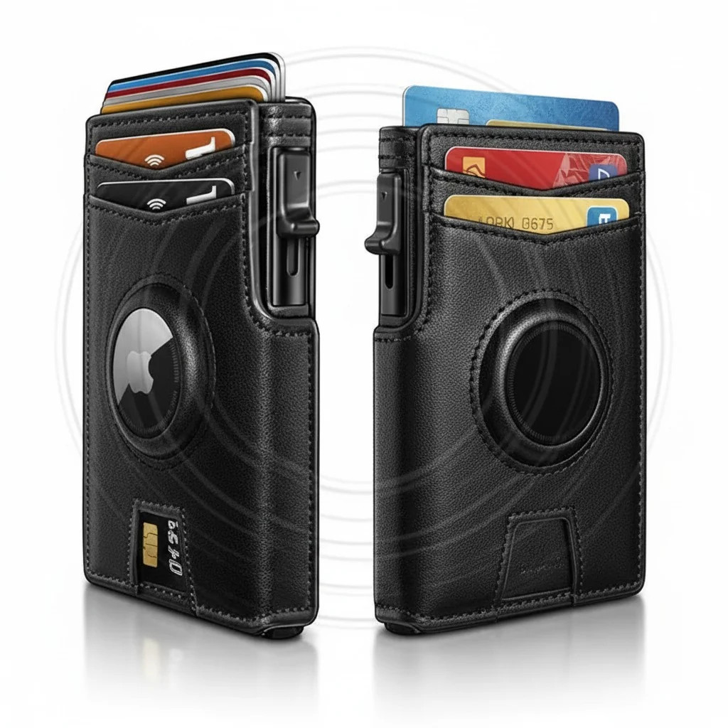 Men’s RFID Leather Wallet Ultra Slim Bifold with ID Window & Card Holder