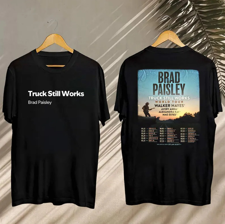 Brad Paisley Truck Still Works World Tour 2025 T-Shirt Concert Graphic Tee