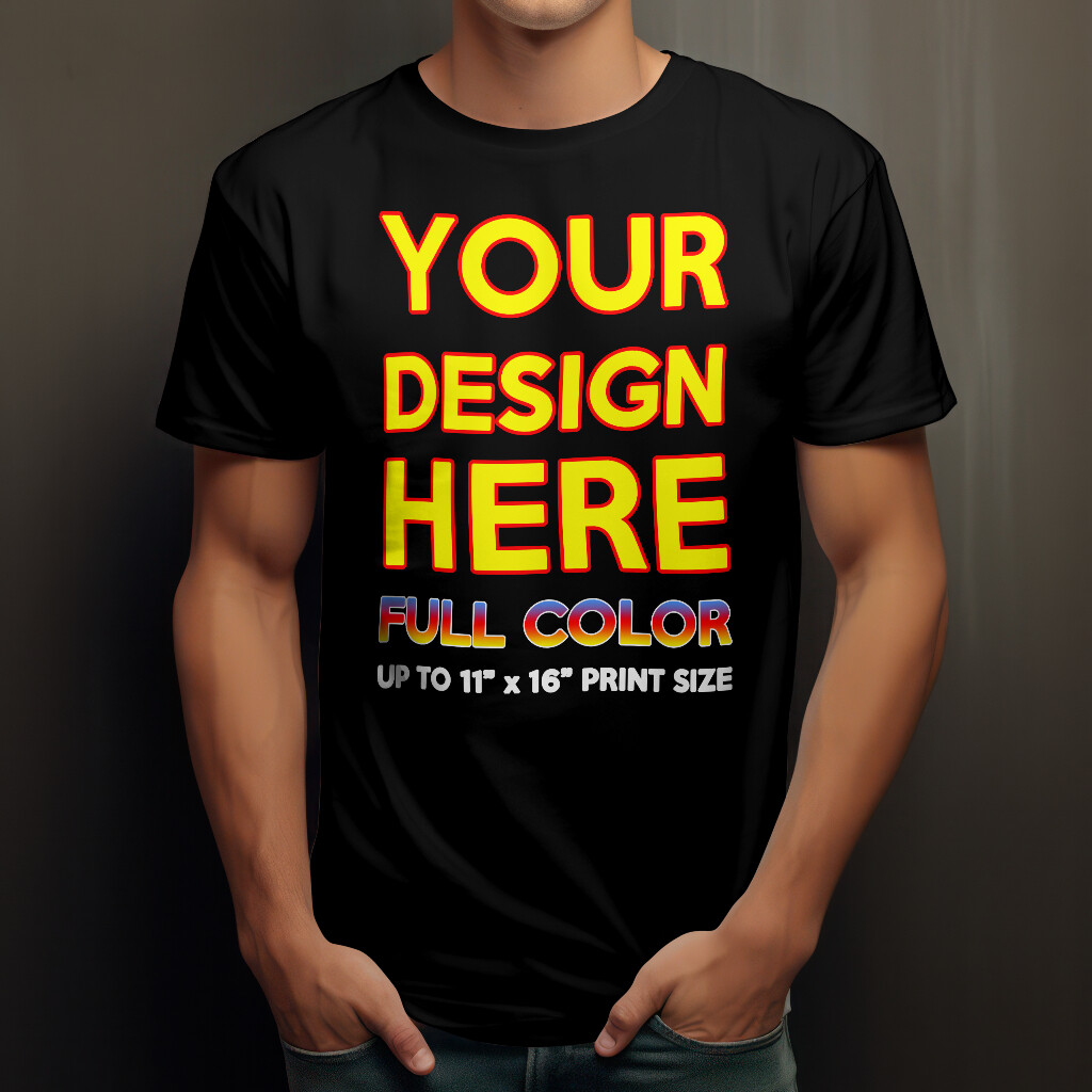 Full Color Custom Print Text or Photo On T Shirt Your Logo Design Print Tee