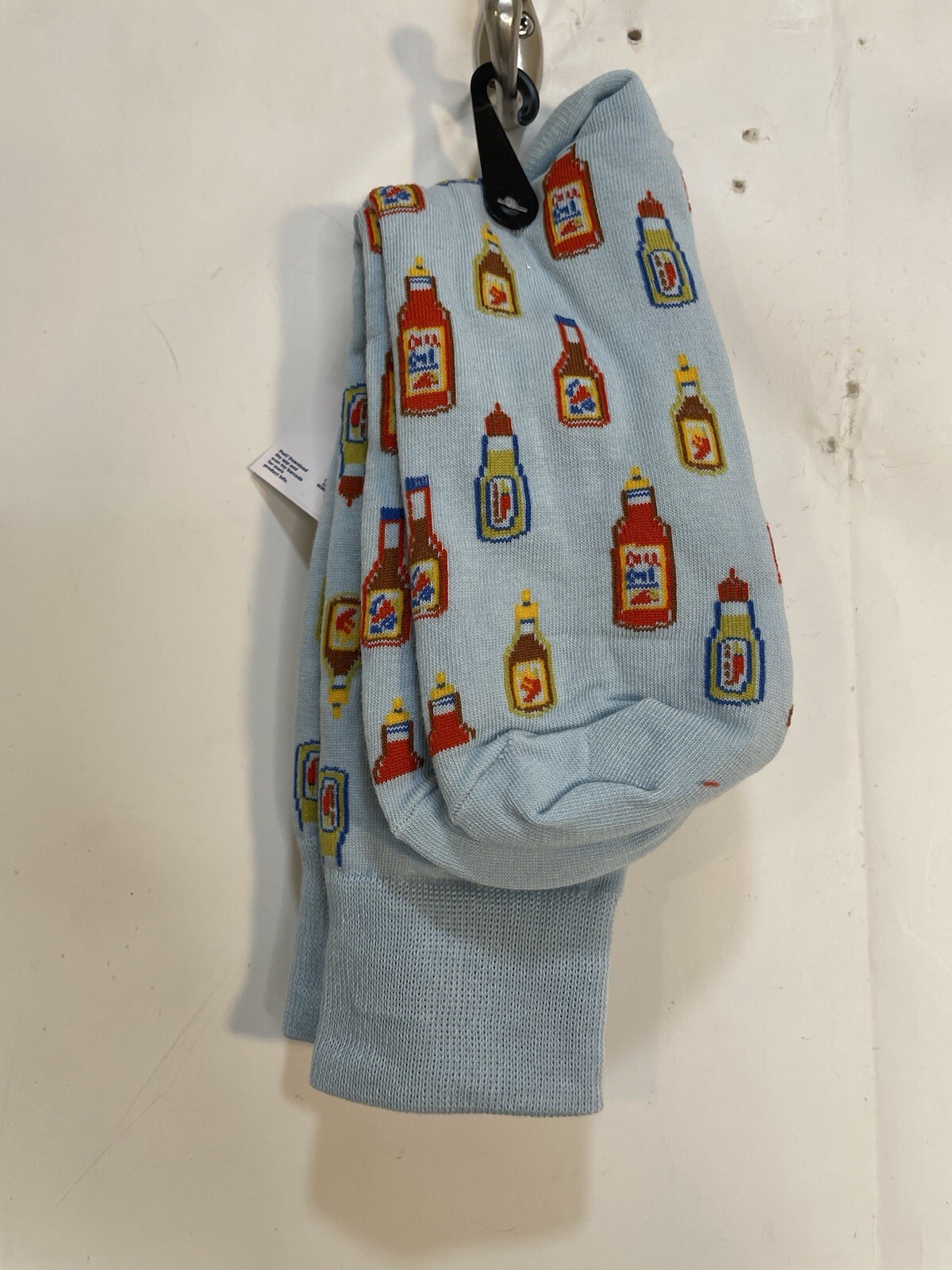 Old Navy Mens One Size Blue Multicolor Hot Sauce Printed Novelty Statement Socks