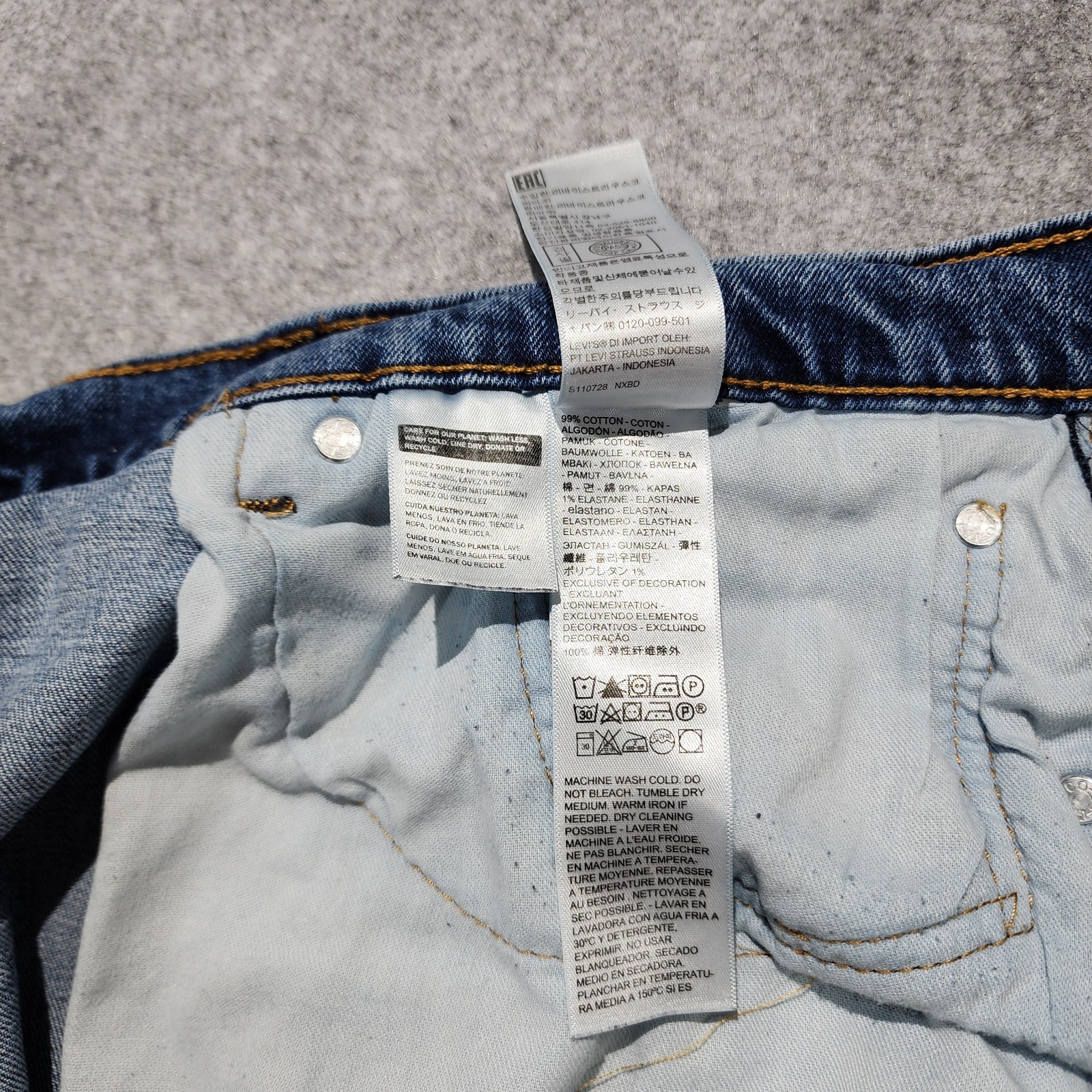Levi’s Regular Fit Straight Leg Blue Medium Wash Stretch Denim Jeans Mid Rise