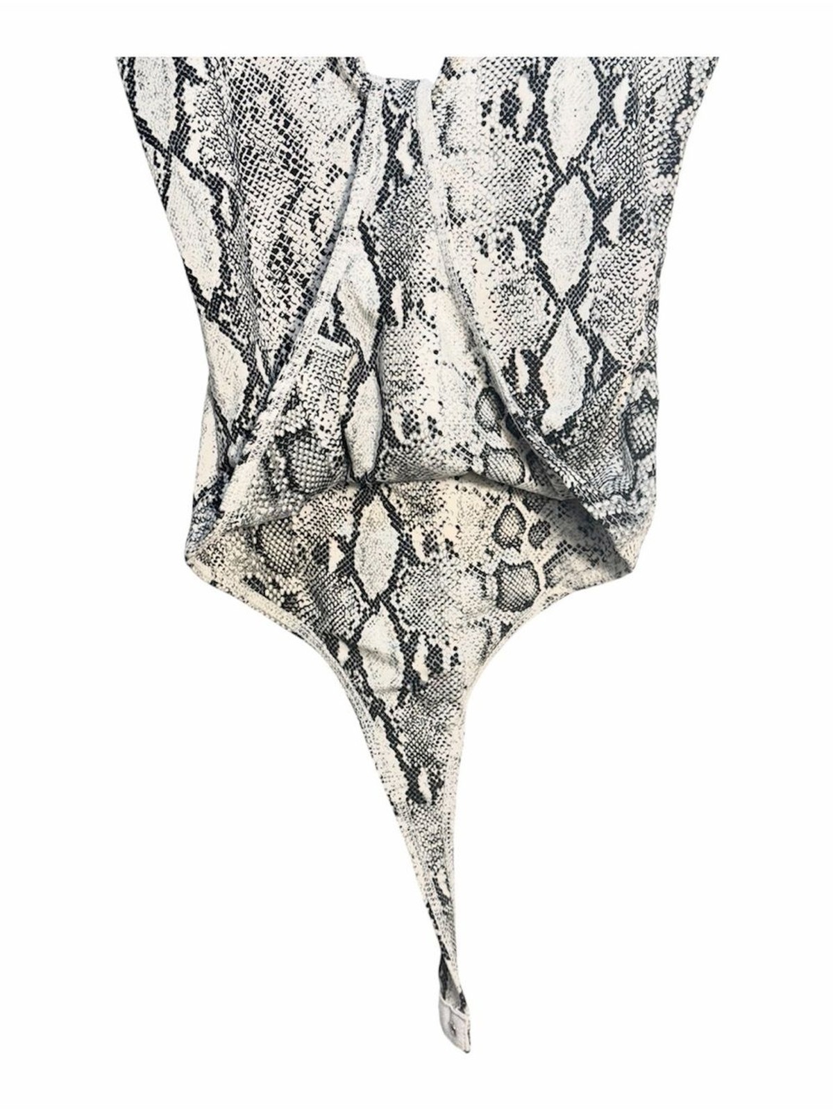 LULUS Women’s Wildlife Black and White Snake Print One Piece Bodysuit Size XS