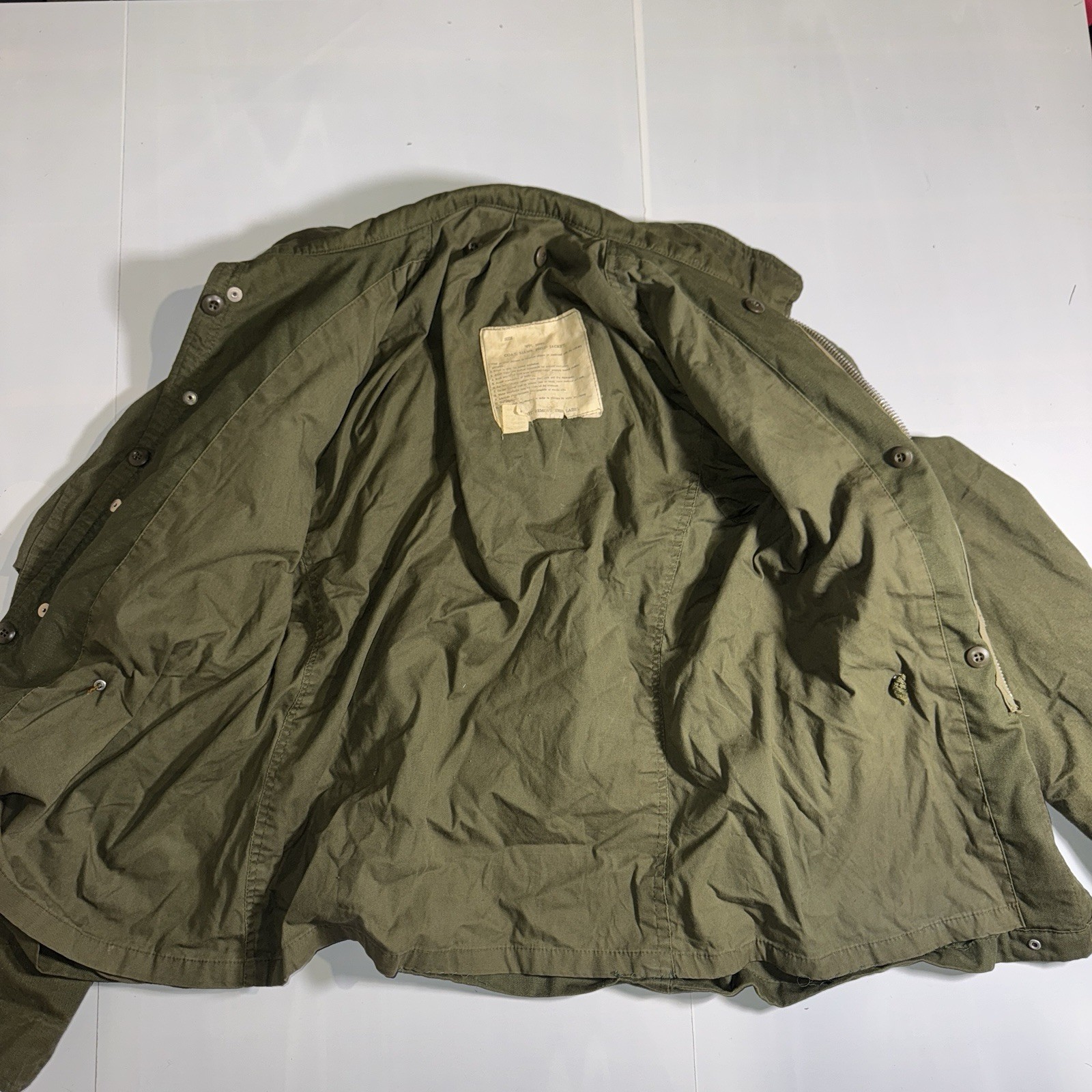 Vintage US Army M-1951 OG 107 Field Jacket Size L Regular With Hood 1960’s 60’s
