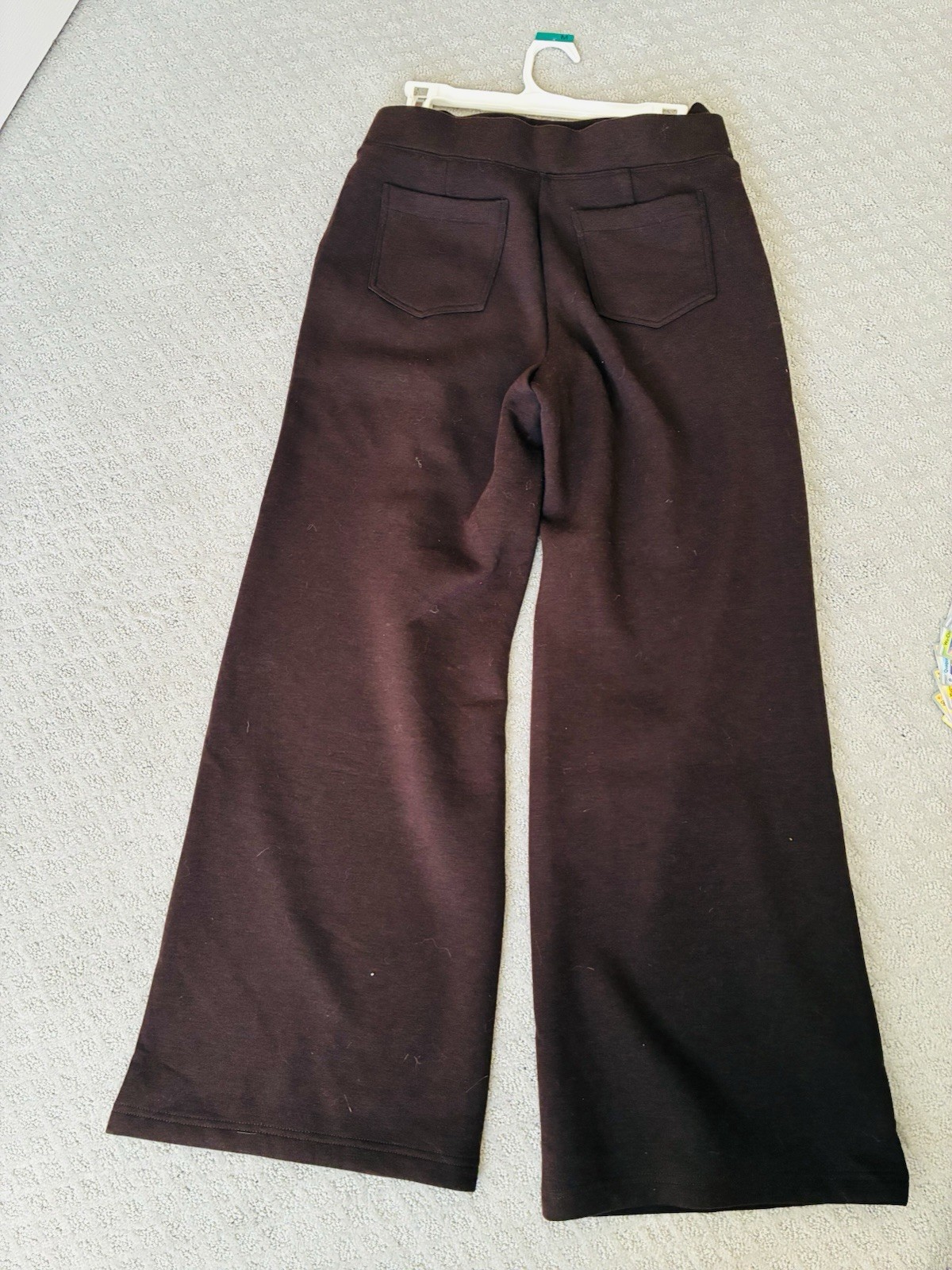 OGLmove FuzzLuxe Double Waistband Pants Brown Size Medium Straight Leg Pockets