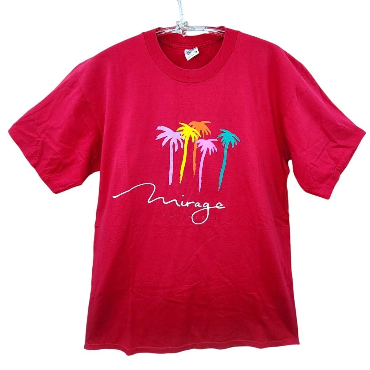 Mirage Las Vegas Vintage Jerzees Palm Tree Graphic Men’s 80s Single Stitch Tee