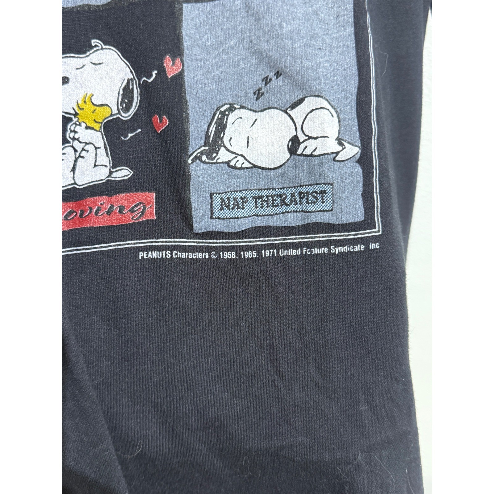 Vintage Artex Snoopy Peanuts Dad An Overview T-Shirt Mens Large Black USA Made