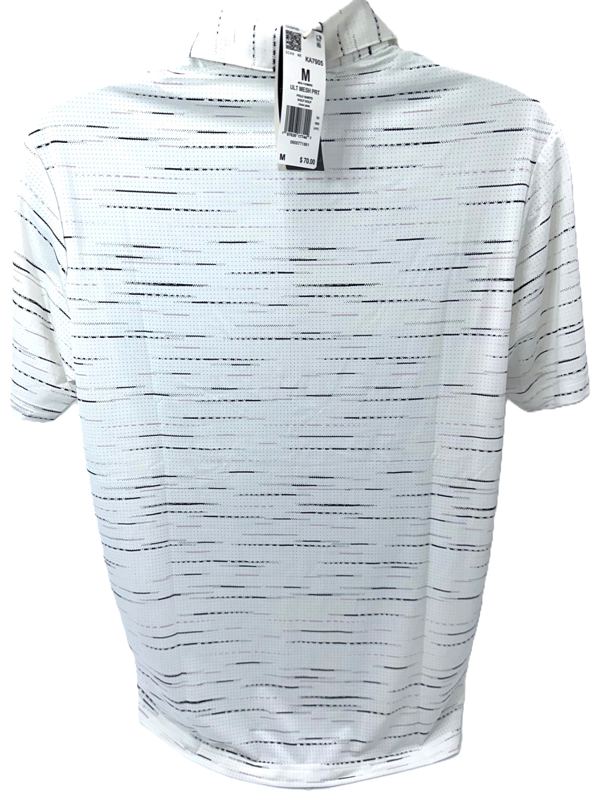 $70 Adidas Men’s Ultimate365 Mesh Printed Polo Shirt – Clear Pink – Medium – New