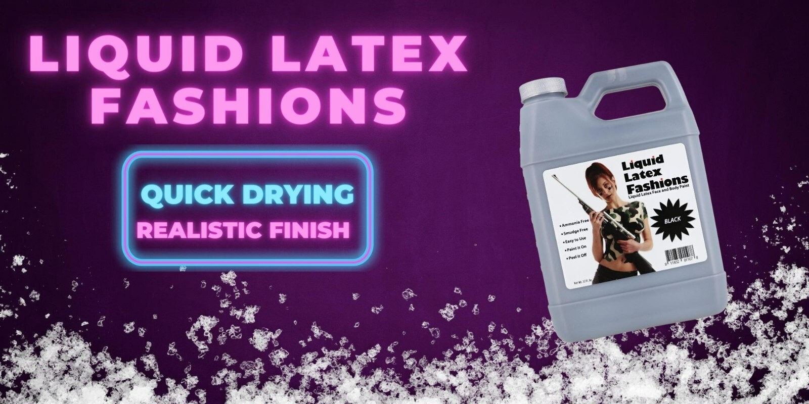 Black 32 Fl Oz – Liquid Latex Face and Body Paint for Cosplay and SFX!