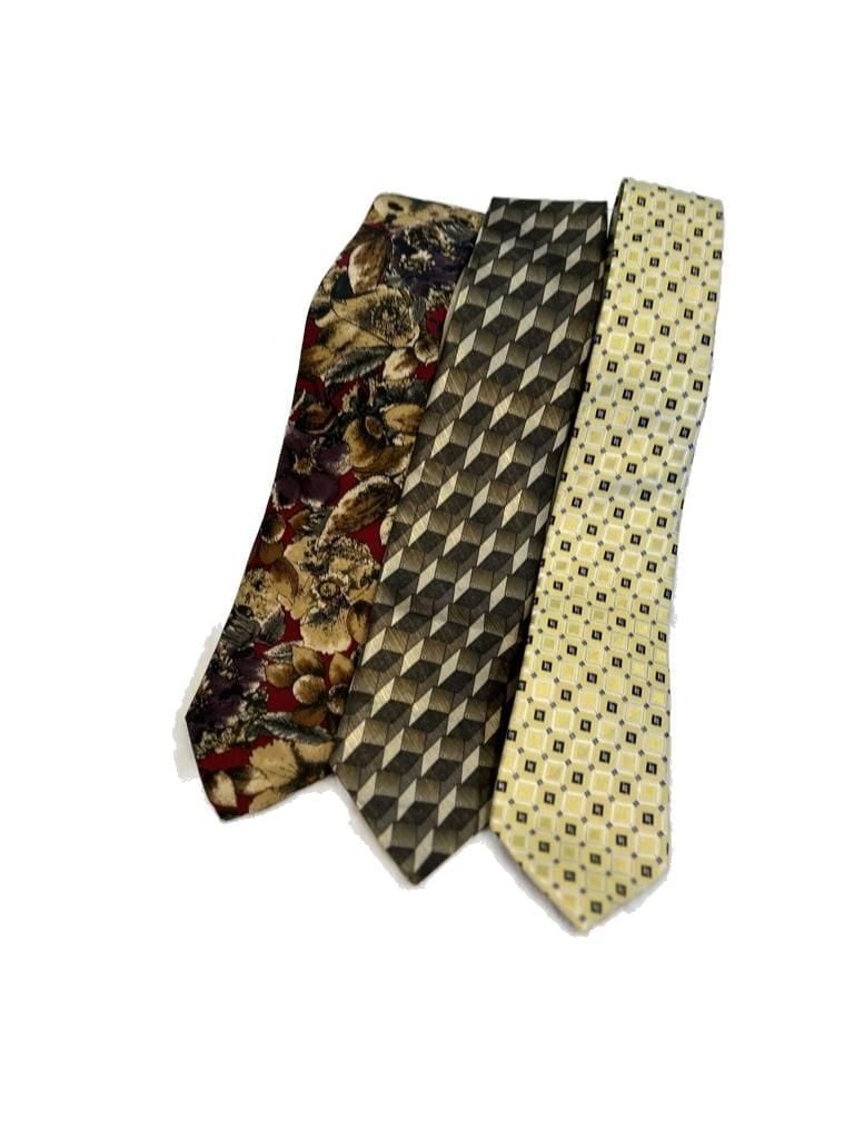 Lot of 3 Men’s Silk Neckties: Allen Jolly, Milano Uomo, and Dona Vinci