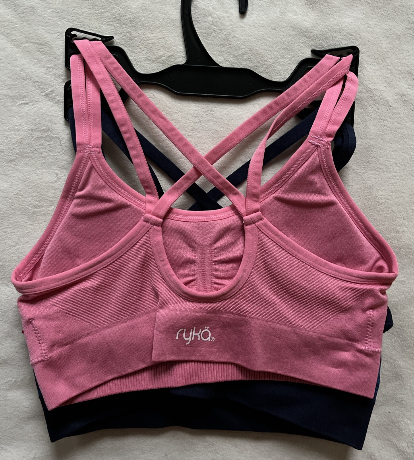 RYKA Sports Bra 2 PACK Supportive Removable Pads Crossback Tagless NWT SMALL