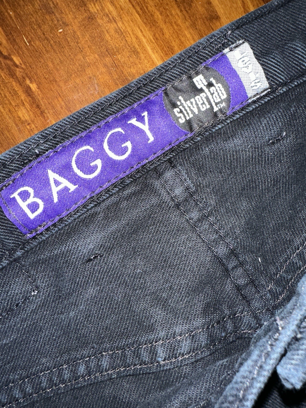 VTG 90s Levis Jeans Mens 36×32 Black Silvertab Purple Label Baggy Skater Grunge
