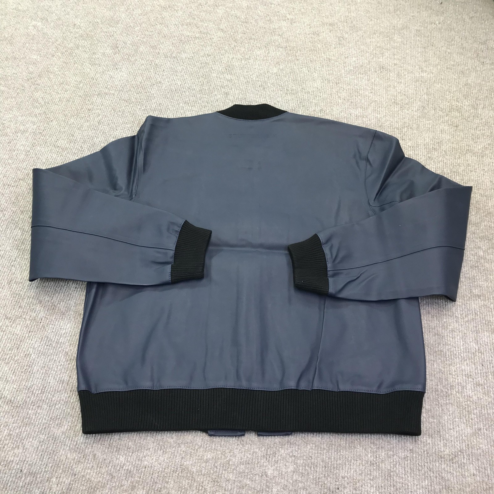 Stutterheim Jacket Mens Medium Navy Blue Bomber Raincoat Waterproof Coat