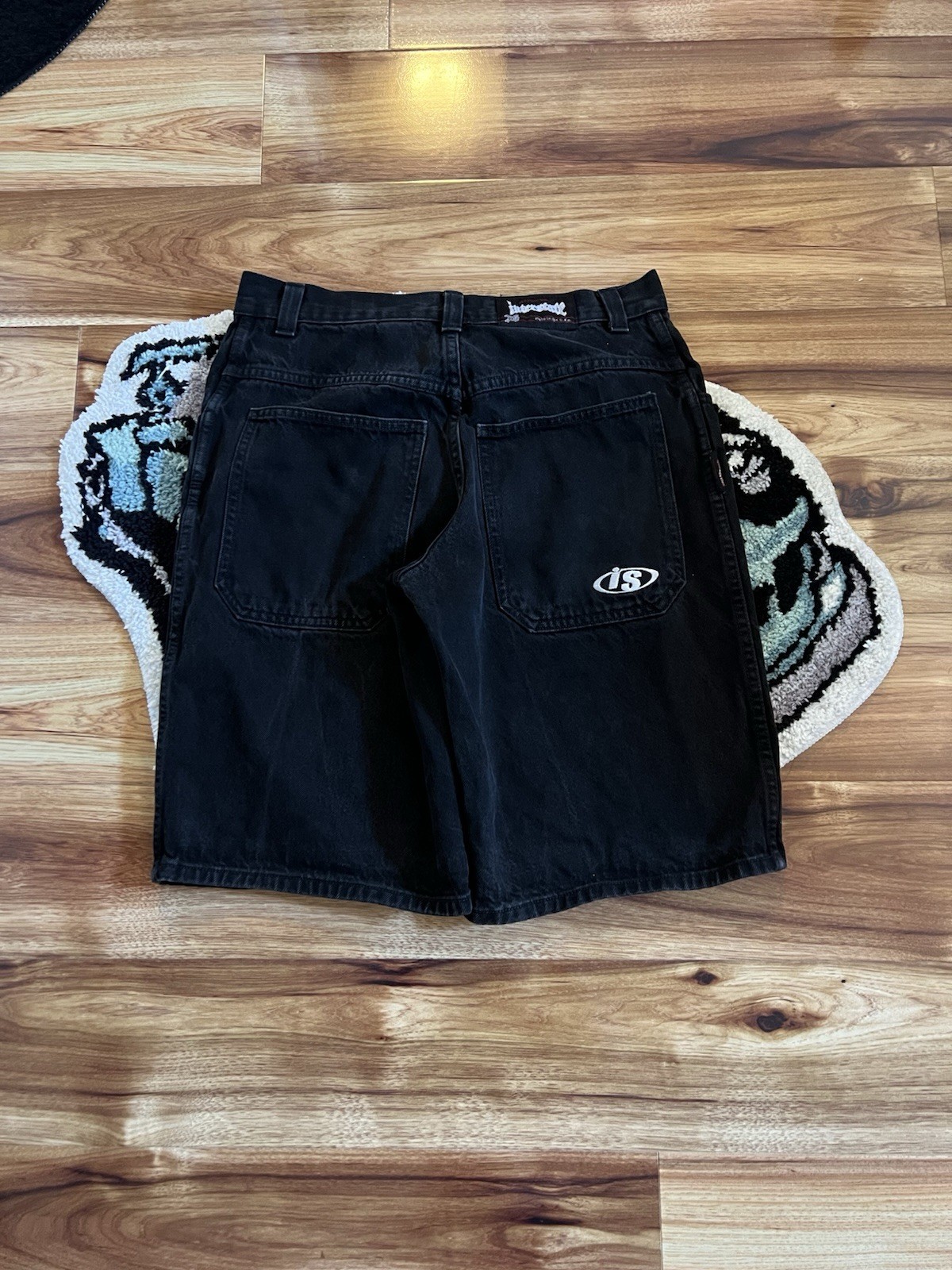 Interstate Women’s Black Cotton Denim Jean Shorts Size 10 5-Pocket Zip Fly