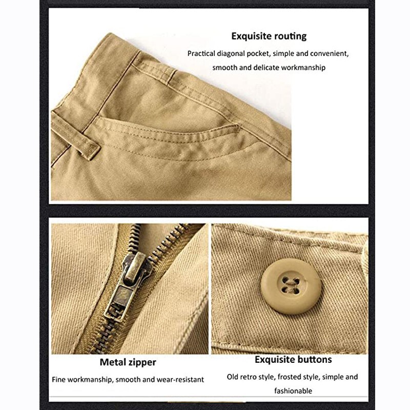 8 Pockets US Men’s Cargo Pants Cotton Work Trousers Tactical Combat Outdoor Pant