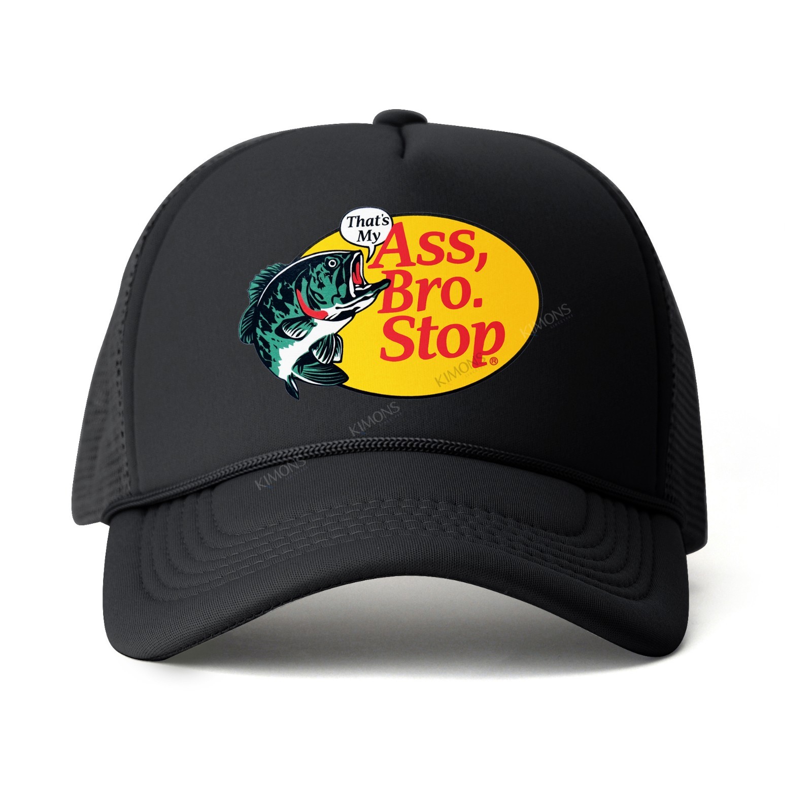 Bass Pro Shop Trucker Hat **That’s My Ass Bro Stop Fishing Parody Mens Mesh Cap