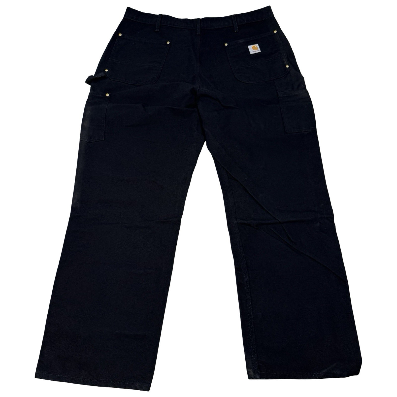 Vintage Carhartt B01 BLK Original Loose Fit Black Double Knee Pants 40W 30L USA