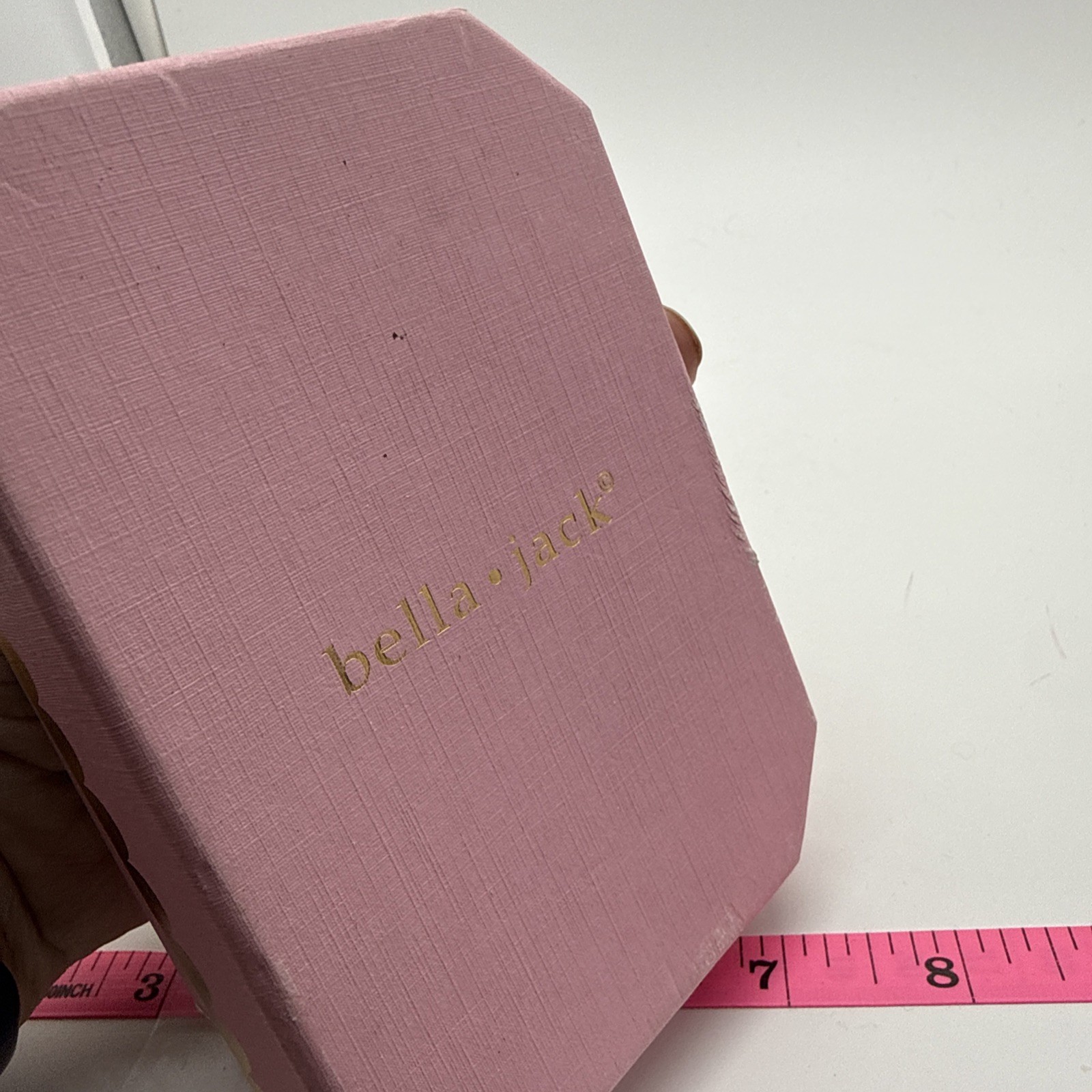 Bella Jack Handbag Charm Keychain “M” Pink Sparkle Gold-tone Secure Clip