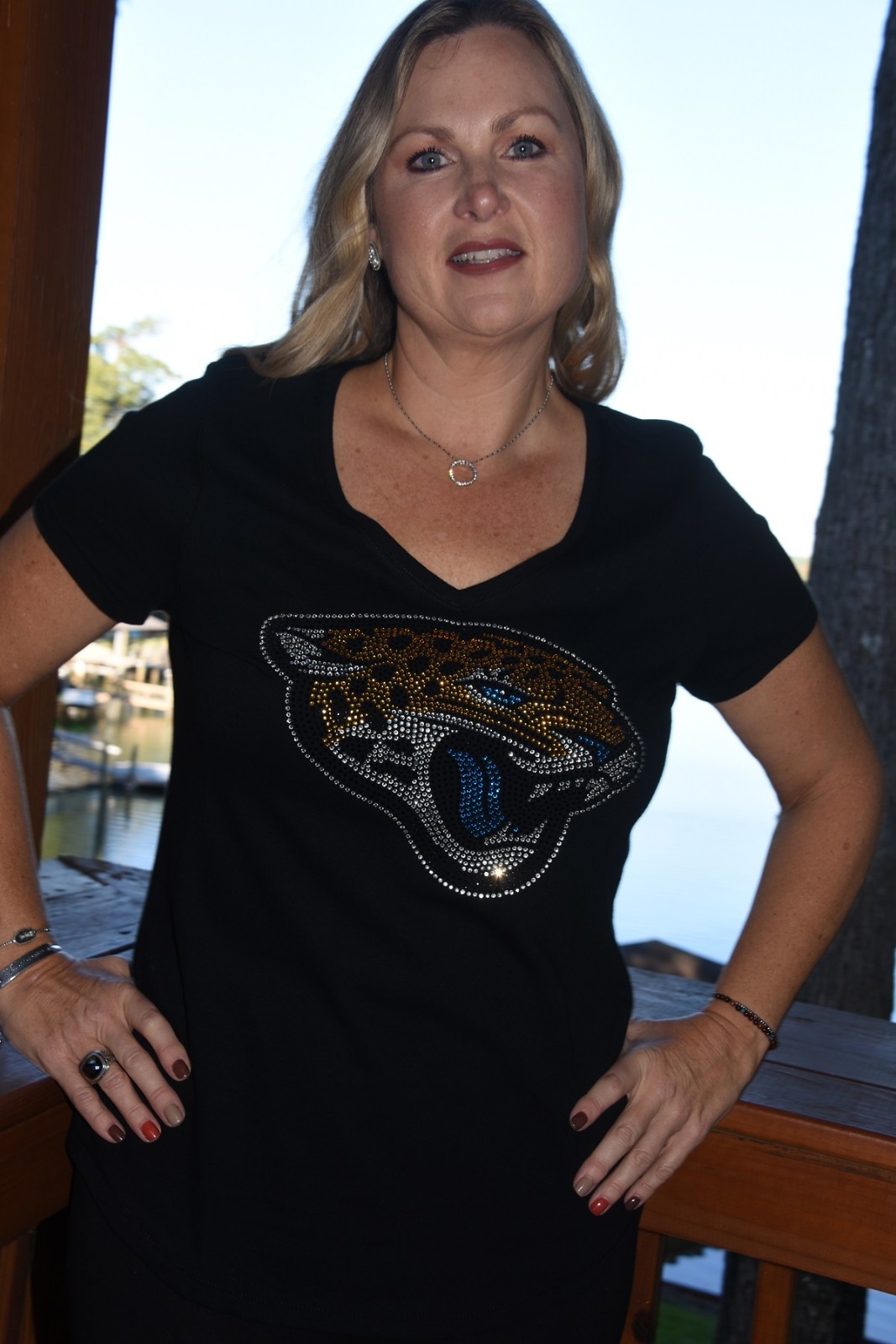 Jaguars rhinestone bling shirt or tank XS S M L XL XXL 1X 2X 3X4X5X