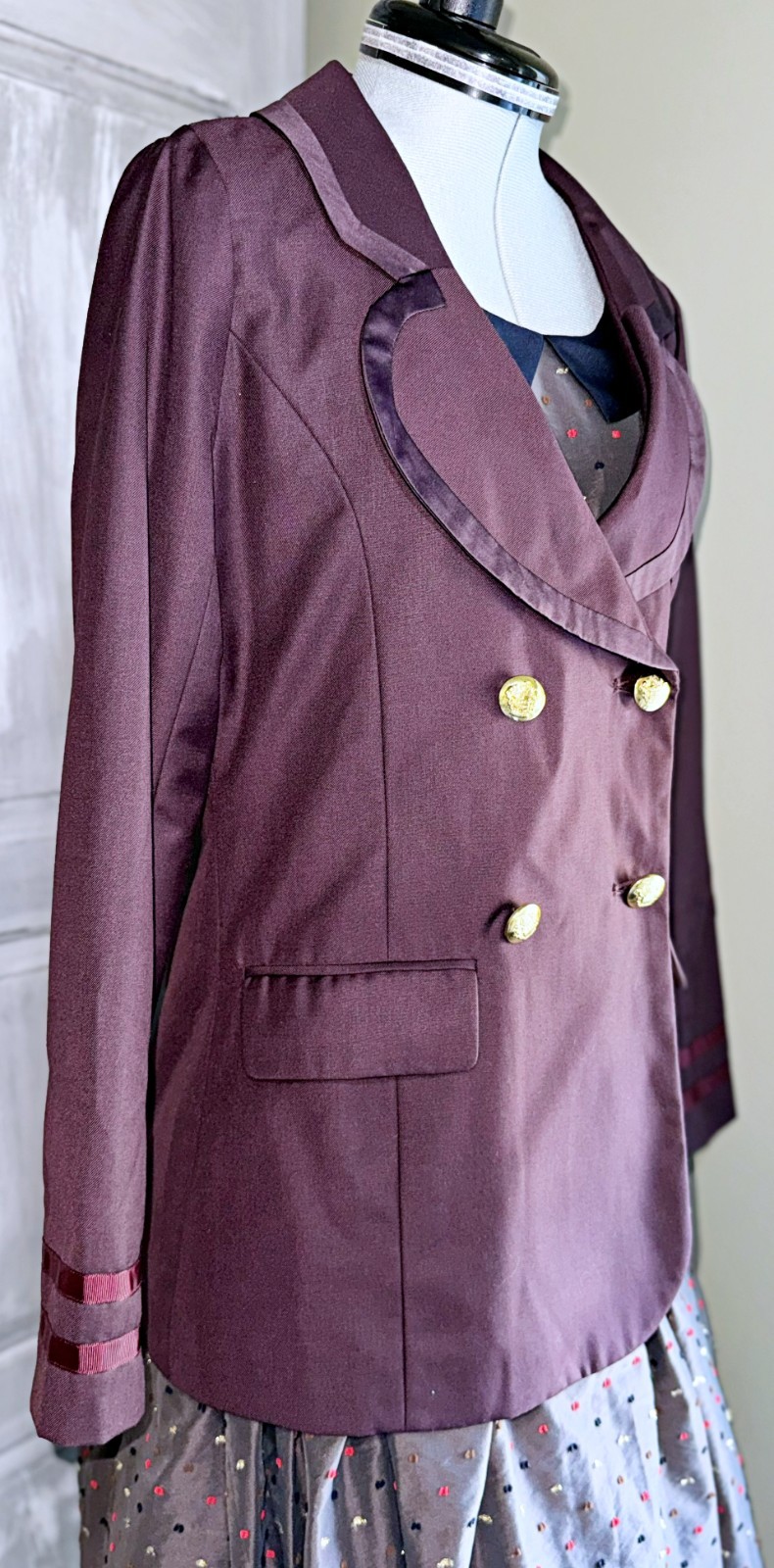 F i.n.t an another angelus Uniform Style Blazer Jacket Satin Piping J Fashion