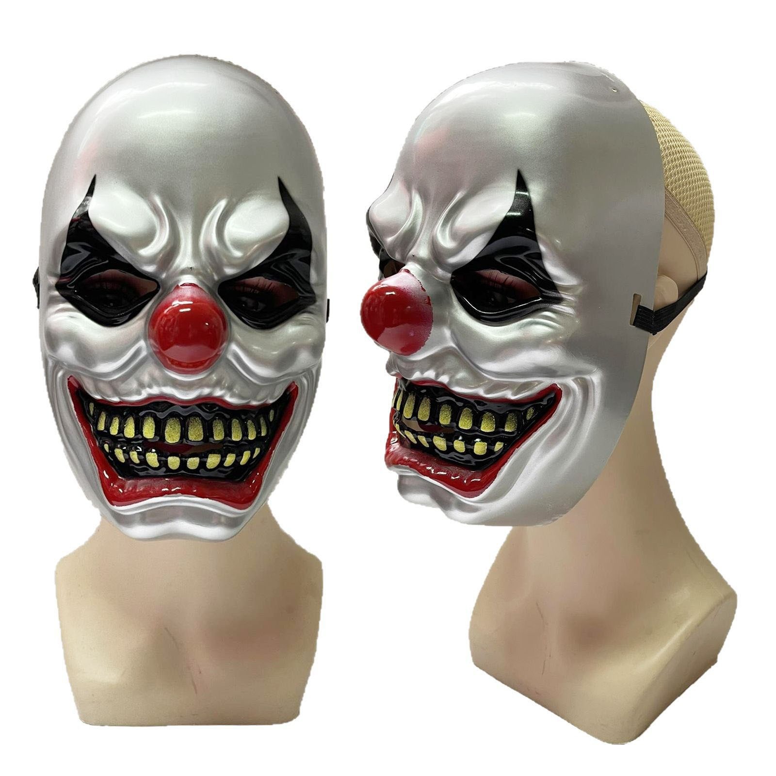 1Pc/2Pcs Evil Clown Mask Terrifying Halloween Masks Scary Full Face Cover Punk