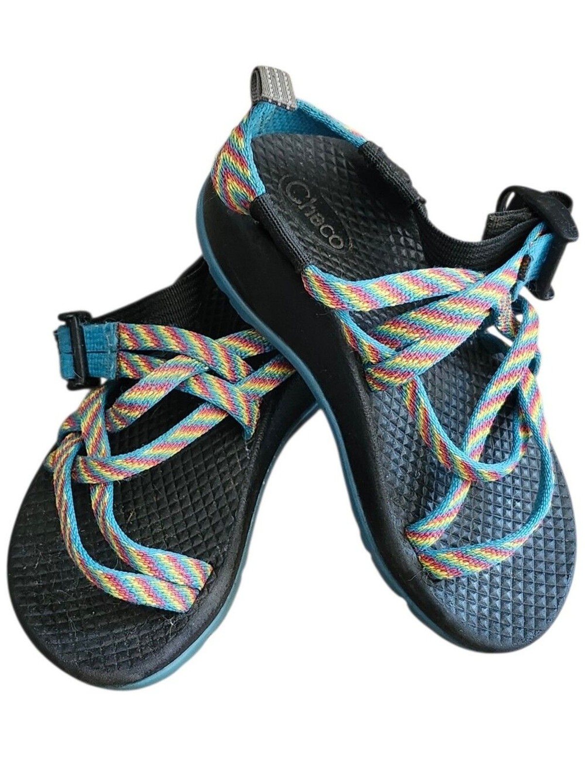 Chaco ZX/1 Ecotread Fiesta Rainbow Youth Duel Strap Outdoor Sandals. Sz. 10