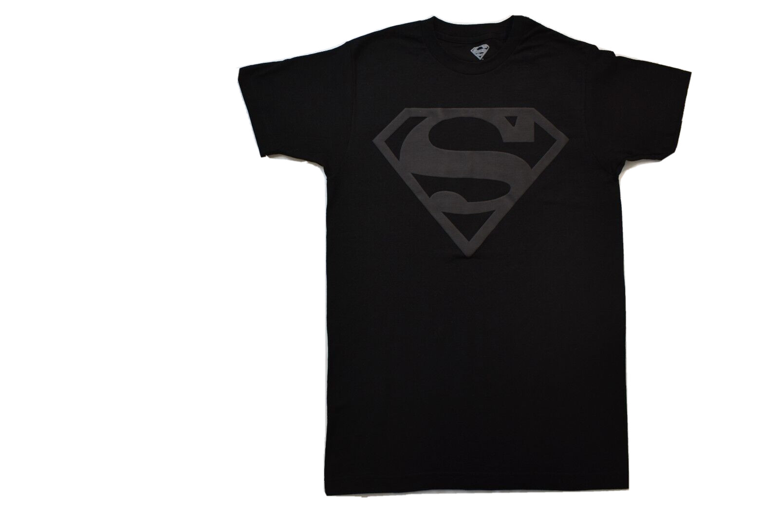 Superman Mens Black On Black Classic Logo Tee Shirt New S-2XL