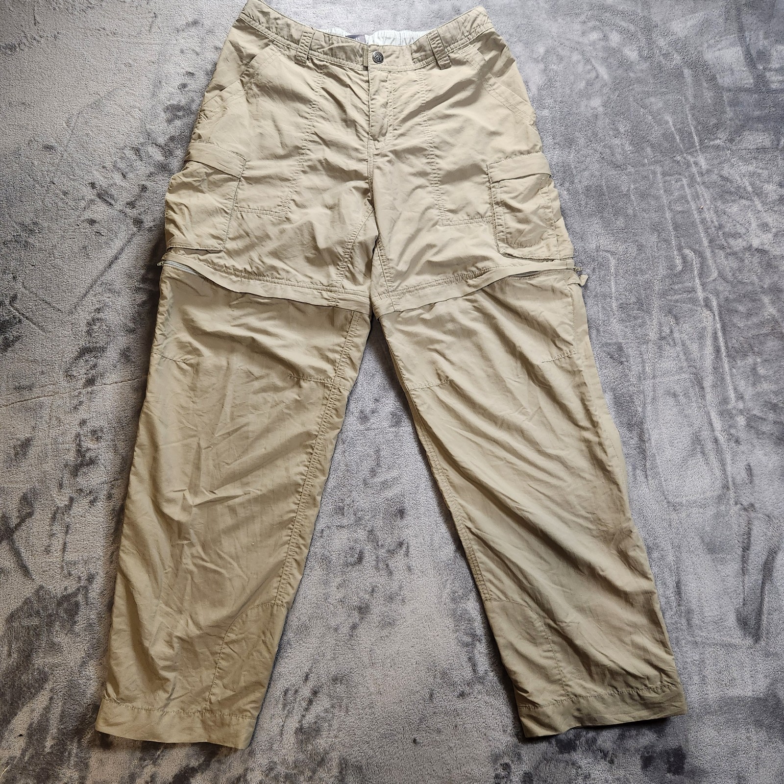 REI Pants Womens 8 Petite Beige Sahara Convertible Hiking Sun Repellent Cargo